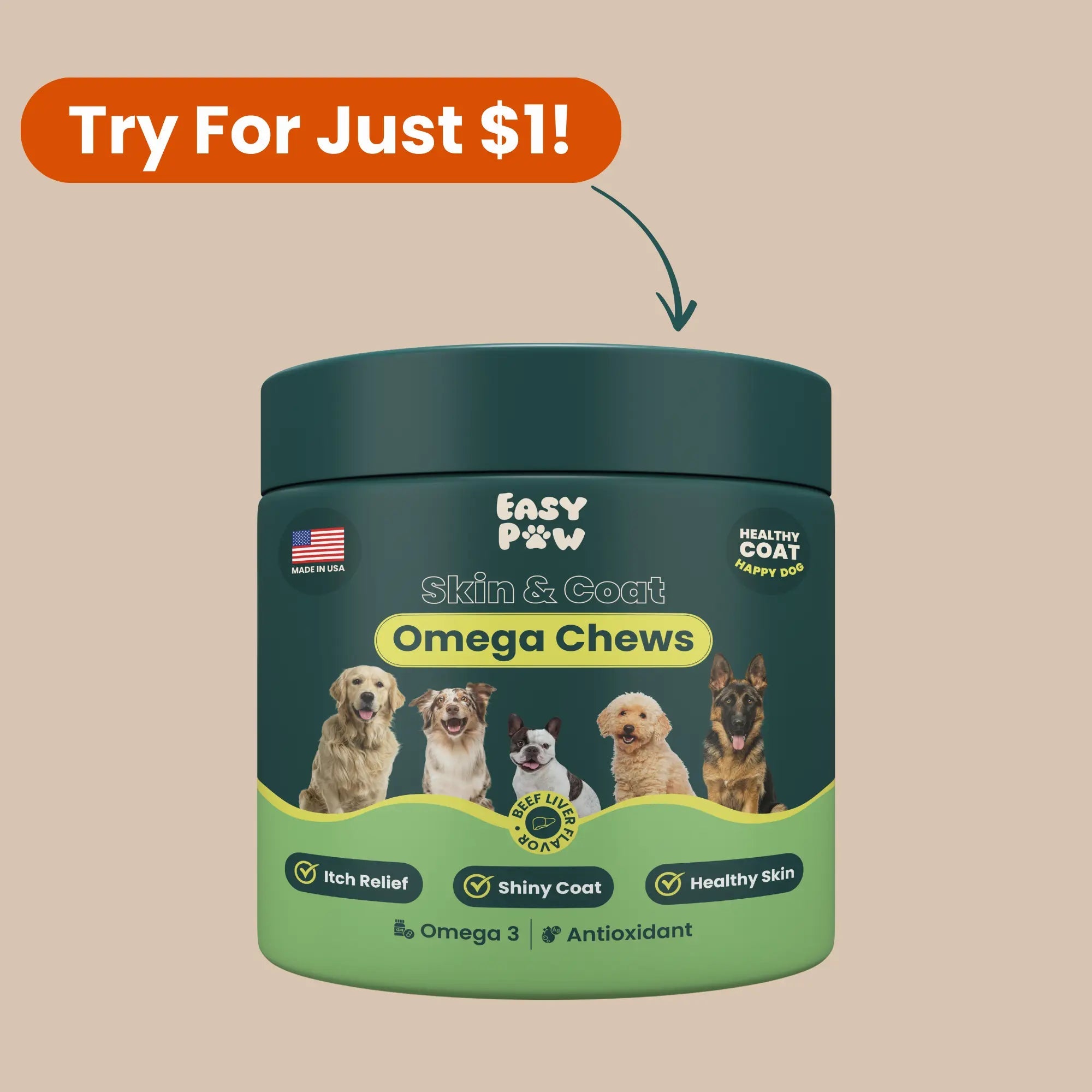 EasyPaw™ Skin & Coat Supplement - Easypaw